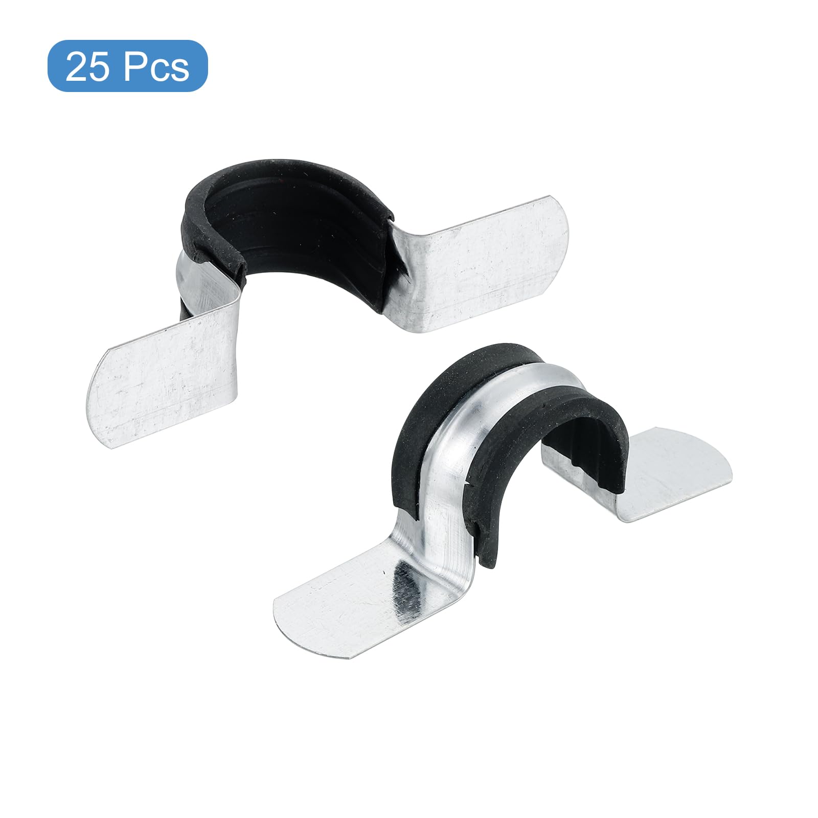 Sourcing Map 50Pcs Attache Fixer Grillage Rigide Traille Trou Tube Côte Renforcée Collier Serrage Pour Tuyau En Acier Au Carbone Zingué 22,5x10x9,5 Mm Diamètre Int. 8mm