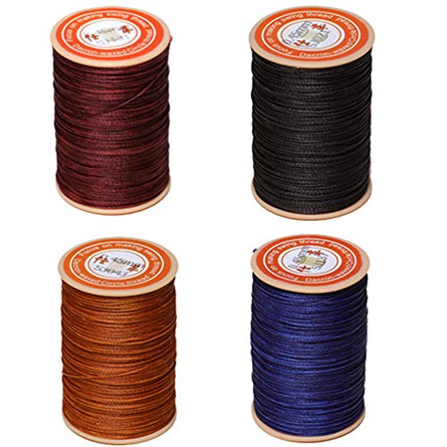 Fio encerado de costura de couro colorido ibasenice – fio encerado redondo de 0,45 mm, fio de costur