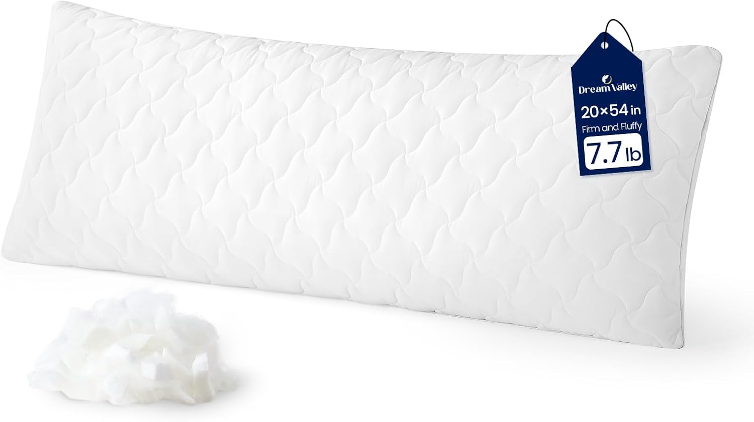 Dream Valley Cooling Body Pillow for Adults,20x54 Full Body Pillow Long Pillow for Bed, Adjustable Loft Memory Foam Full Length Body Pillows for Side Sleeper,QMAX>0.45