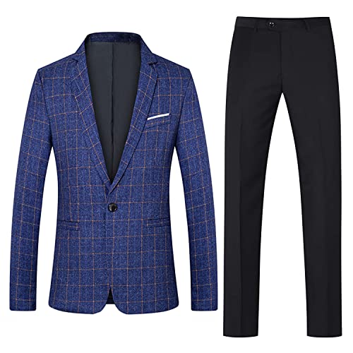 Costume de marié deux pièces coupe ajustée avec veste de costume à carreaux italienne