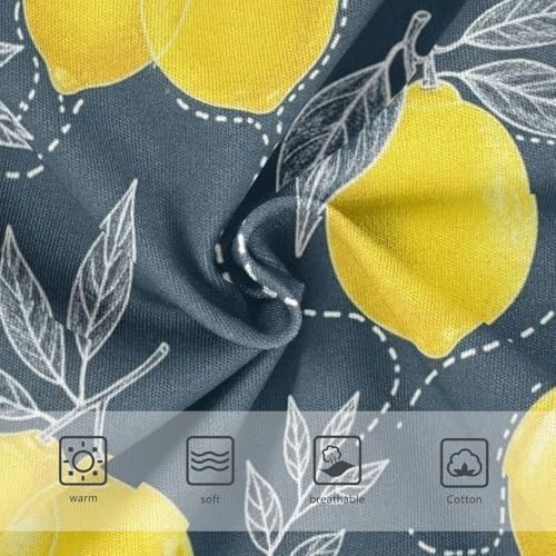 Underwear for Girls, Yellow Lemons Navy Toddler Girl Briefs, Cotton Underwear Girls, 2T–8 Years3