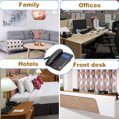 Uvital Desktop Corded Telephone, DTMF/FSK Mode, LCD Display, Calls Memory, Basic Calculator, Special Ring for VIP Numbers, M1,M2 One Touch Memory, in Use LED Indication, Last Number Redial - Image 4
