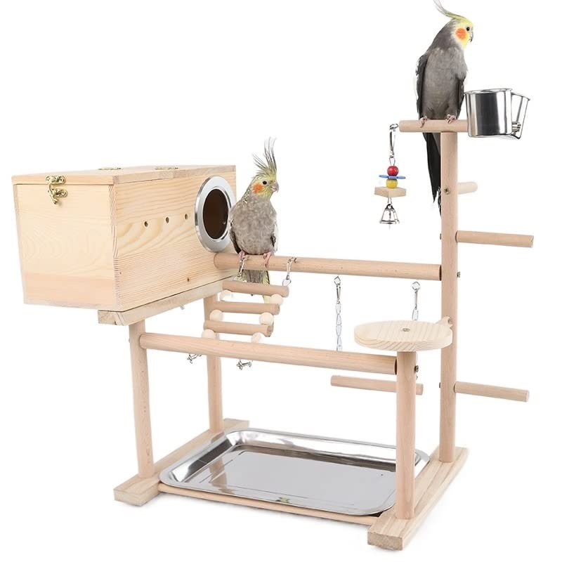 Puesto de pájaros Soporte de Juego for Loros, Nido cálido, pájaro, Escalera Escalada, peonía, fénix Negro, Periquito, Juguetes Entrenamiento