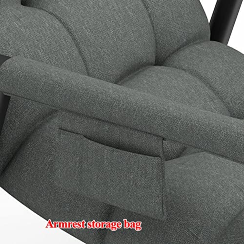 Waeyz Fabric Upholstered Rocking Chair, Metal Lounge Chair, Armrest Rocker With Cushion For Living Room, Bedroom, Balcony (Color : Yellow, Size : 96 * 59 * 83Cm) #TOP5