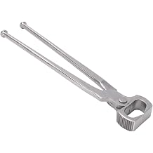 Luocute Horseshoe Remover Clamp, Hardened Serrated Jaw Farrier Pliers