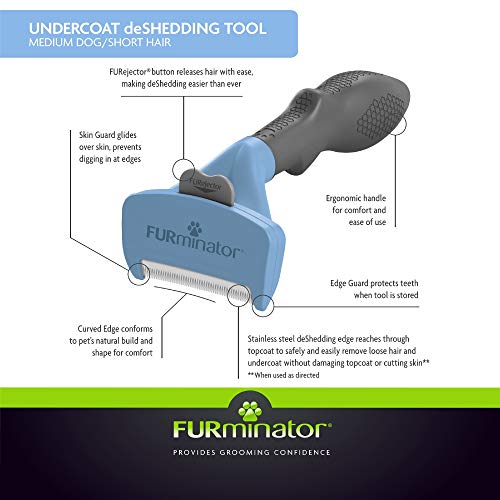 Image of FURminator Undercoat Deshedding Tool for Medium Dogs - Short Hair (P-92977)