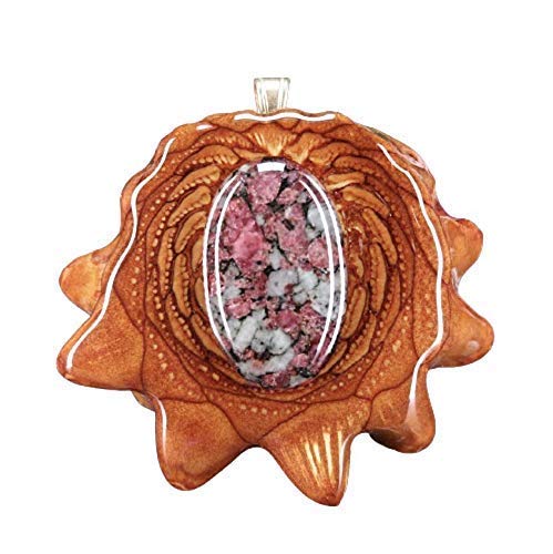 Eudialye Third Eye Pinecones Pendant Festival Jewelry For Women For Men Boho Fashion Gear 100% Natural Sacred Geometry Pinecone with Gemstone Necklace