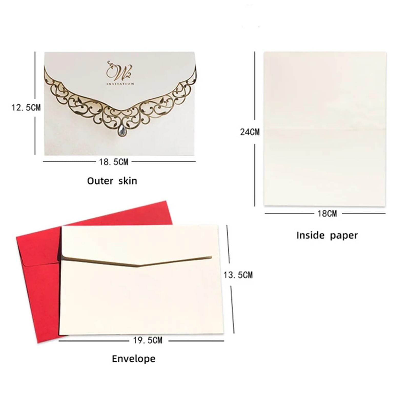 Hochzeitseinladungen 50 stücke Laser Geschnitten Hochzeit Einladung Karte Business Grußkarten Mit Diamant Hochzeit Dekoration Party Supplies(Mixed Color)