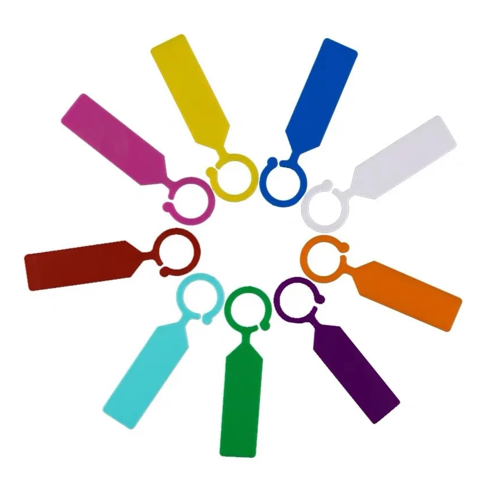 Etichette per Piante 500 pezzi di cartellini for piantagione da giardino, ganci for alberi, cartelli in plastica impermeabili, riutilizzabili, appesi, etichette(WHITE)