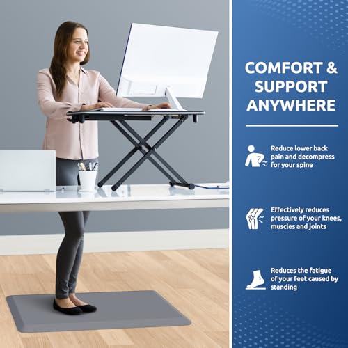 Image of KitchenClouds Kitchen Mat Cushioned Anti Fatigue Kitchen Rug Non Slip Standing Mat Comfort Floor Mats for Sink Office (17.3 inchx 28 inch-0.8inch, Grey) | Water-Resistant, Non-Slip, Easy to Clean Comfort Floor Mat for Kitchen, Sink & Office, Multiple Colors & Sizes, 17.3 inchx28 inch