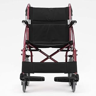 WEWE.V Leichter faltbarer Rollstuhl, der medizinisch f?hrt, Multifunktionsleichter multifunktionaler leichter tragbarer leichter Aluminiumlegierungsrollstuhl, Multifunktionshandsto?roller, Rot, ein