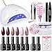NICOLE DIARY Shellac Set Starterset mit Lampe 6 Farben 8ml Nudefarben Shellac Nagellack 48W UV Nagellack Set mit Uv Lampe Nagelset Gelnägel Starterset Gelnägel Starterset Herbst Winter Gellack