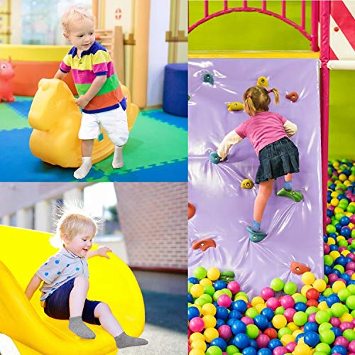 Image of Toddler Socks SkiBeaut 12 Pairs Non Slip Skid Ankle Socks For Kids Boys Grips Cotton Crew Socks For 1-10 Years