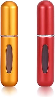 TULOBI 2Pcs Portable Mini Refillable Perfume Atomizer Bottle, Travel Perfume Spray Bottle, Travel Size Bottles Scent Pump Case Fragrance Empty Spray Bottle for Traveling and Outgoing (5ml/0.2oz)