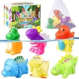 Color Changing No Hole Toddler Bath Toys for Kids Ages 1-3 4-8, Dinosaur Bath Toys Toddlers 2-4 with Drying Bag, Dinosaur Toys, Pool Toys Outdoor Water Toys Kids Water Table Toys Bathtub Toys