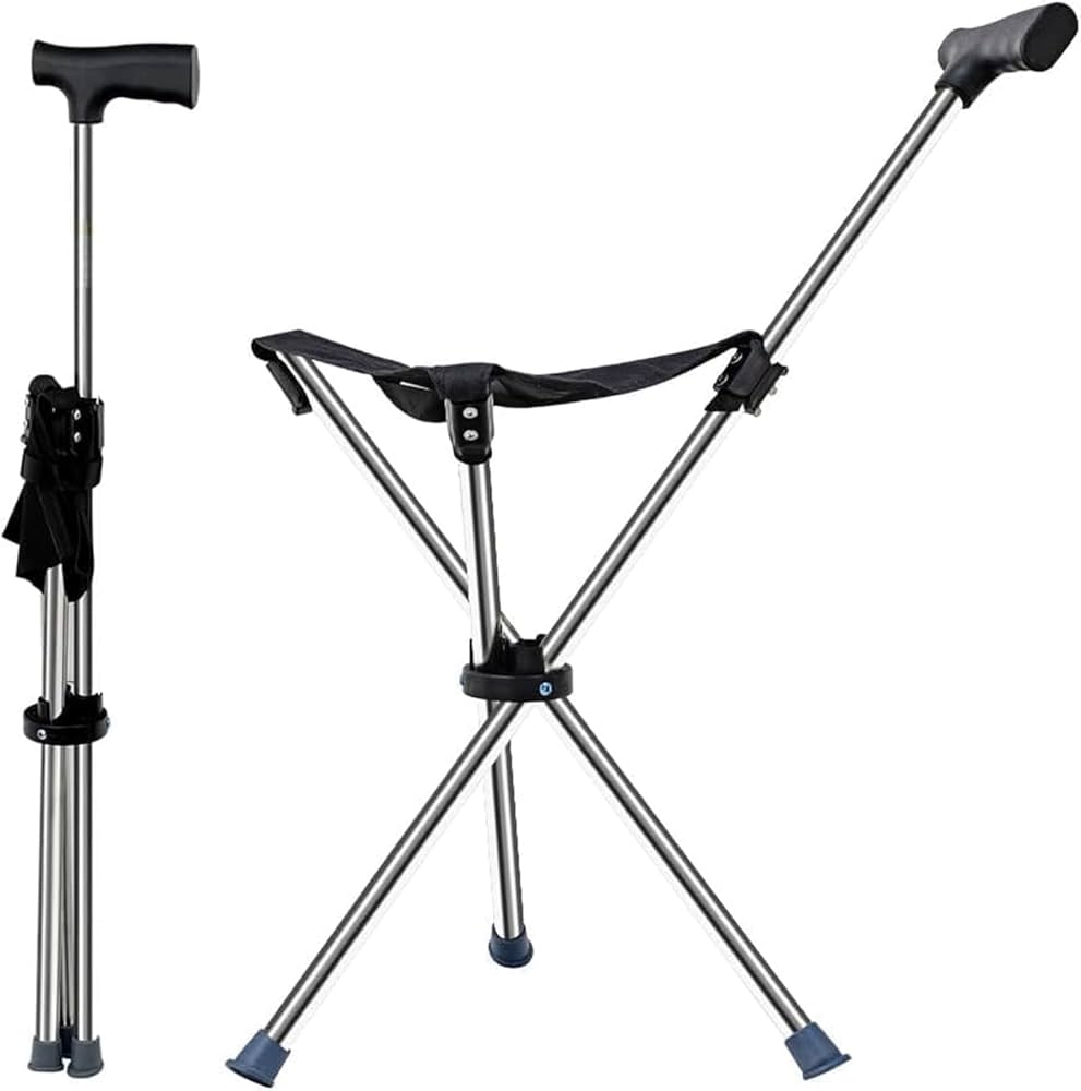 ステッキチェア Amazon.co.jp: ステッキチェア 椅子つき杖 折り畳み椅子 耐荷重115kg