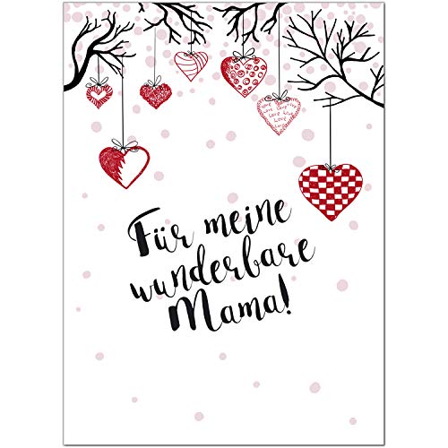 Muttertagskarte Mit Graviertem Herz & Spruch – Hübsche Postkarte Mit Umschlag Für Mama