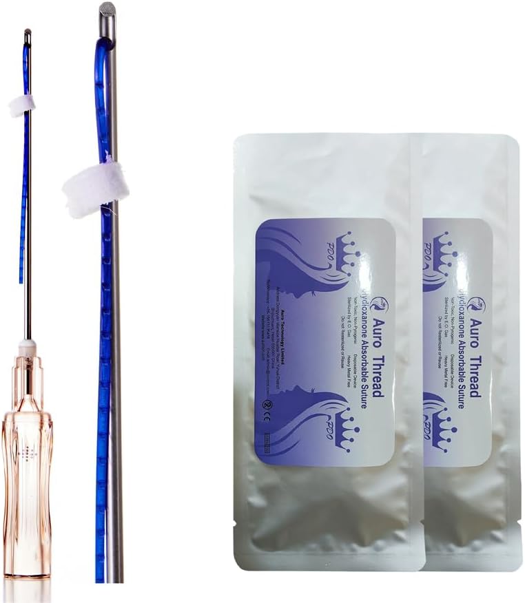 Pdo Thread (Nose thread cog 2-1 19G 38mm) For Face Lift/Whole Body Lift Cog Thread/Single Side Bidirectional Thread For Nose Lifting (20 pieces) (Nose thread cog 2-1 19G 38mm)