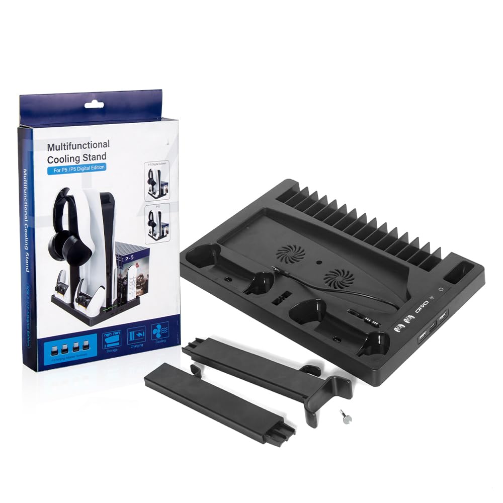 New World For PS5 Vertical Stand for PS5 Digital Edition and Disc Edition Console with Cooling Fan, Controller Charging Station and 15 Game Cards Slots and Headset Stand For PS5 Cooling Controller Charging Stand (B096XKF3SP) Amazon Price History, Amazon Price Tracker