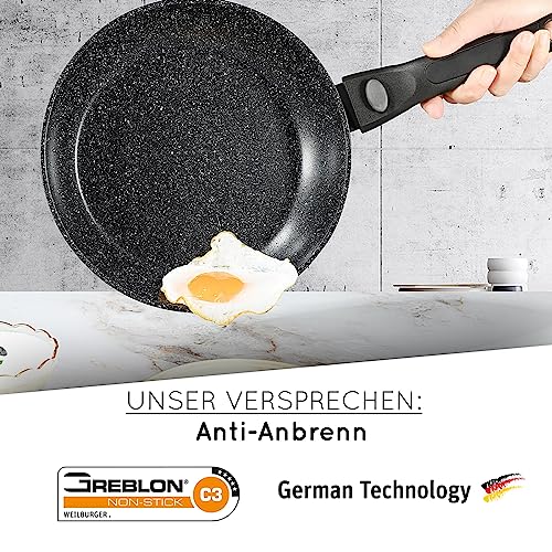 DIVORY große Pfanne 28cm I Abnehmbarer Griff, Induktion, beschichtet, Aluminium – Bratpfanne - Induktionspfanne (Abnehmbarer Griff, 28cm) – Bild 5