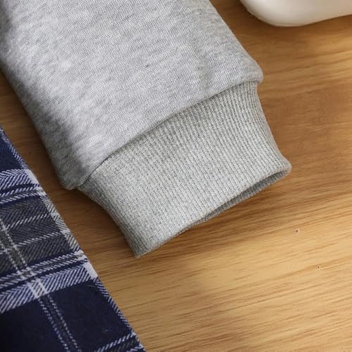 Image of Girls 2 Piece Outfits casual Pullover Sweatshirt and retro plaid skirt Set 7-13 Years