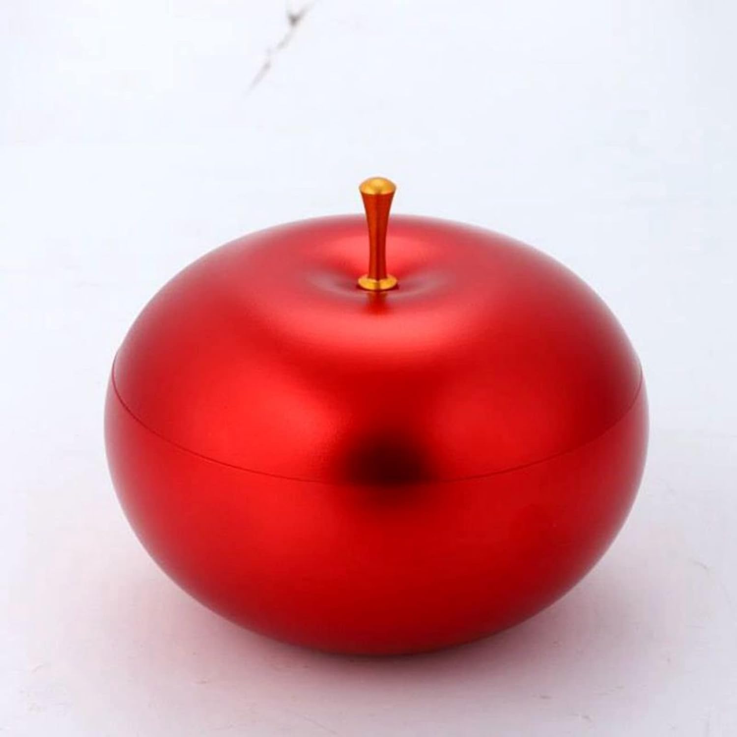 Ashtray With Lid, Portable Ashtray Available Indoors Or Outdoors, Cigarette Ashtray, Home Office Desktop Decoration, Metal Gifts For Men And Women(Golden Apple,3.9 inches × 3.5 inches)
