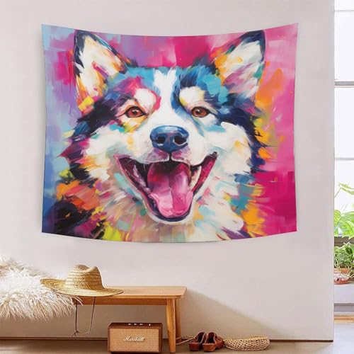 Tapisseries de salon effet 3D Huskies pour creer un decor chaleureux de chambre