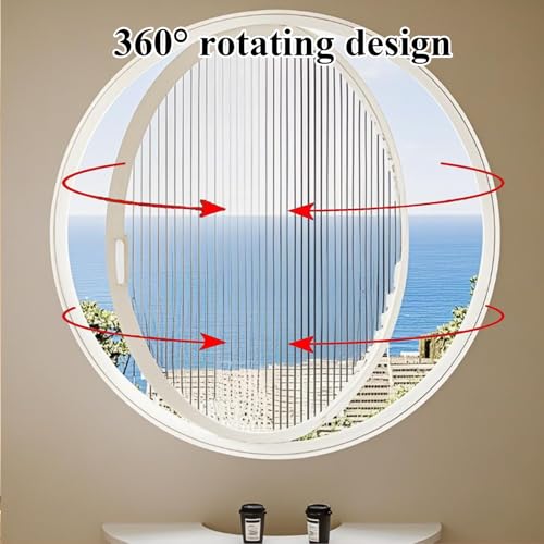 Ventana redonda giratoria de cristal, aleación de aluminio con vidrio templado, ventilación de 360° para decoración de baño, dormitorio, sala de estar