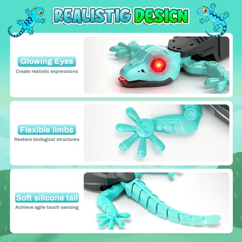 Hamino Wandkletterer Gecko, Ferngesteuerter Ladegecko, 360° drehbares ferngesteuertes Spielzeug, Geburtstagsgeschenk für Jungen und Mädchen, Spielzeug für Jungen ab 4 Jahren (blau)