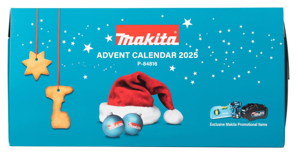 Makita Calendario dell'Avvento 2025, Set di Utensili e Accessori da 60 Pezzi, con Punte HSS, Inserti, Portainserti Magnetico, Attrezzi Manuali