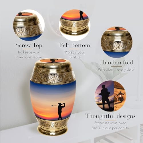 Image of Golf Cremation Urns for Human Ashes Adult Male Decorative Urns for Ashes