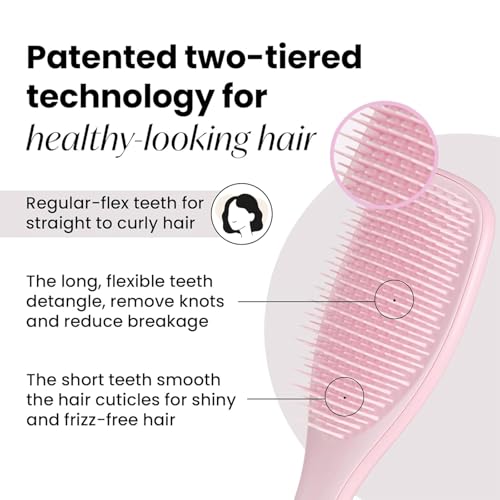 Image of Lyrovo Ultimate Hair Brush Comb for Women for Wet & Dry Hair Eliminates Knots & Reduces Breakage for All Hair Types (Pink)