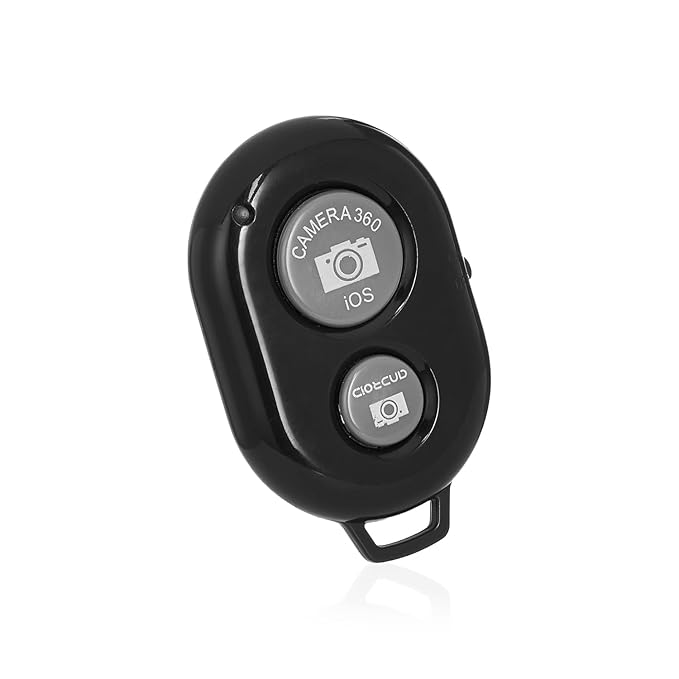 Amazon Basics Bluetooth Remote Shutter for iOS and Android with Bluetooth Technology, Useful for Selfies, Group Shots, self Portraits and Long-Exposure Shots Works with Most Smartphones and Tablets
