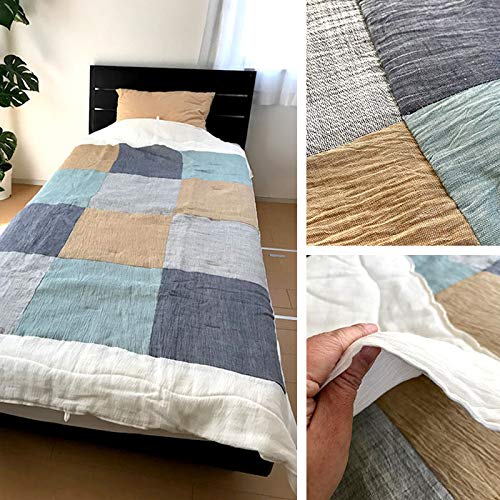 【近江ちぢみ】麻100% 肌掛け布団 140×200cm 日本製 近江の麻 近江ちぢみ 麻100％ 洗える 肌掛け布団 シングル 140