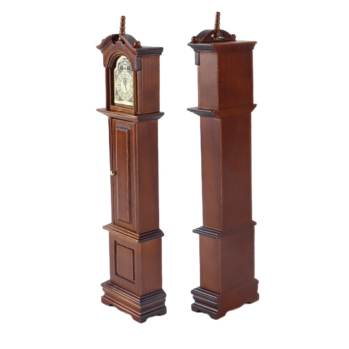 Ausi Mini Grandfather Clock Model,1:12 Scale Dollhouse Furniture, Retro Wooden Floor Clock for Home Decor Brown - Image 3