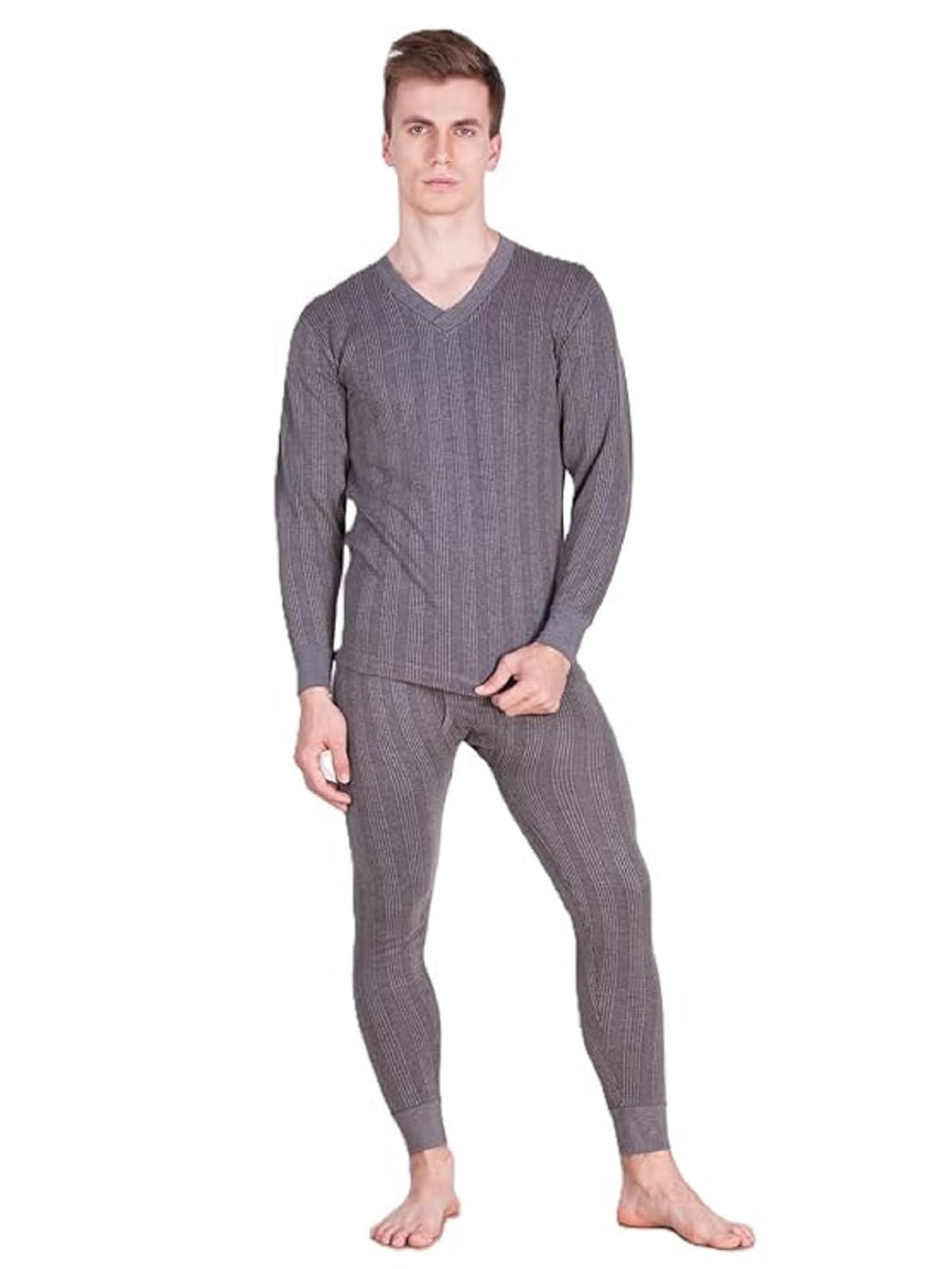 Thermal/Winter Innerwear Set (Top & Bottom) - Warm and Comfortable V Neck Full Sleeves Body Warmer Set for Men Best of Running/Dancing/Regular/Walking Use-image-12