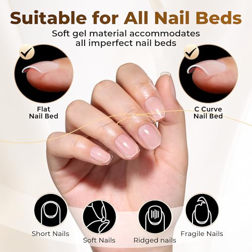 Image of UNA GELLA Extra Short Nail Tips: 504pcs Square Fake Nails Pre-shape XS Short Square Press on Nails Gel Tips Full Cover Acrylic Nails False Nails for DIY Salon 12 Sizes