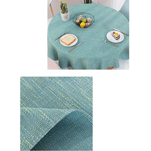 Nappe ronde en coton et lin fraîche pour table basse de salon - 4