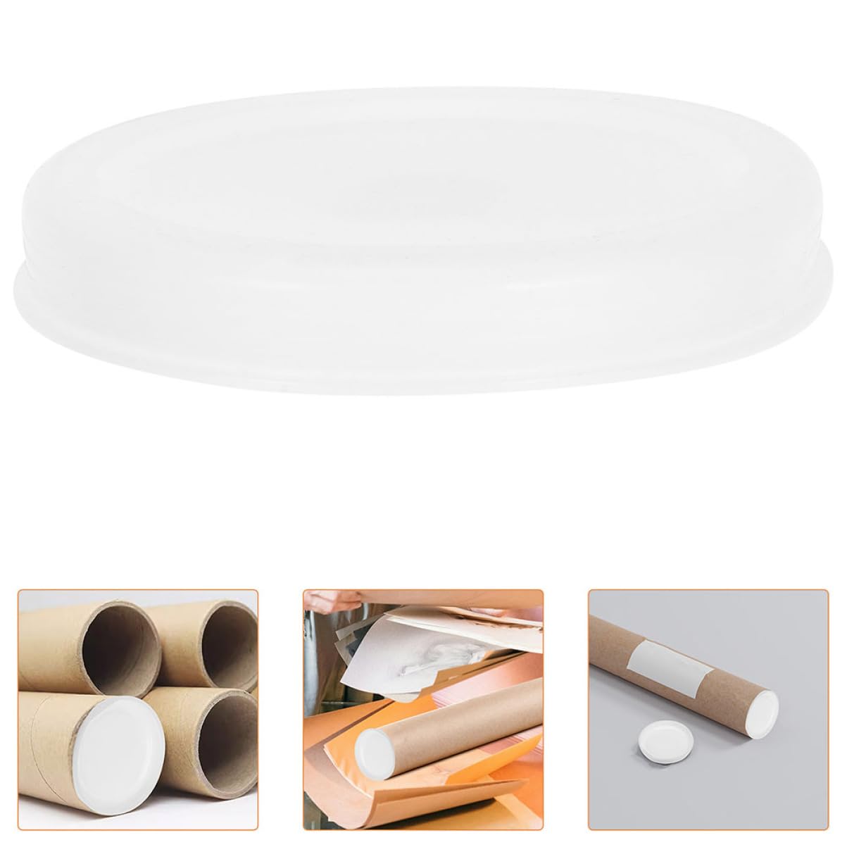 GLEAVI Tappi Terminali Rotondi 50 Pezzi Plastica Bianca Protezione Tubi Cartone Kraft Spedizione