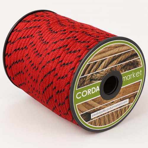 CORDAMARKET 8mm Cuerda driza, Adultos Unisex, Roja, 50mts