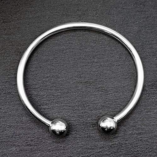 Silverly 10 Mm Sterling Silver Bangles For Women Solid 925-10 Mm Ball Silver Torque Bangle - Small Bracelets For Teenage Girls - Lightweight Solid Silver Cuff Bracelets - Arm Jewellery #TOP3