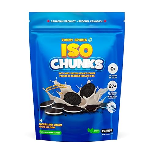 Yummy Sports ISO Chunks Protein Powder – Isolate for Muscle Growth, Recovery & Weight Management – Versatile & Delicious, 800G - 25 Servings - Cookies & Cream