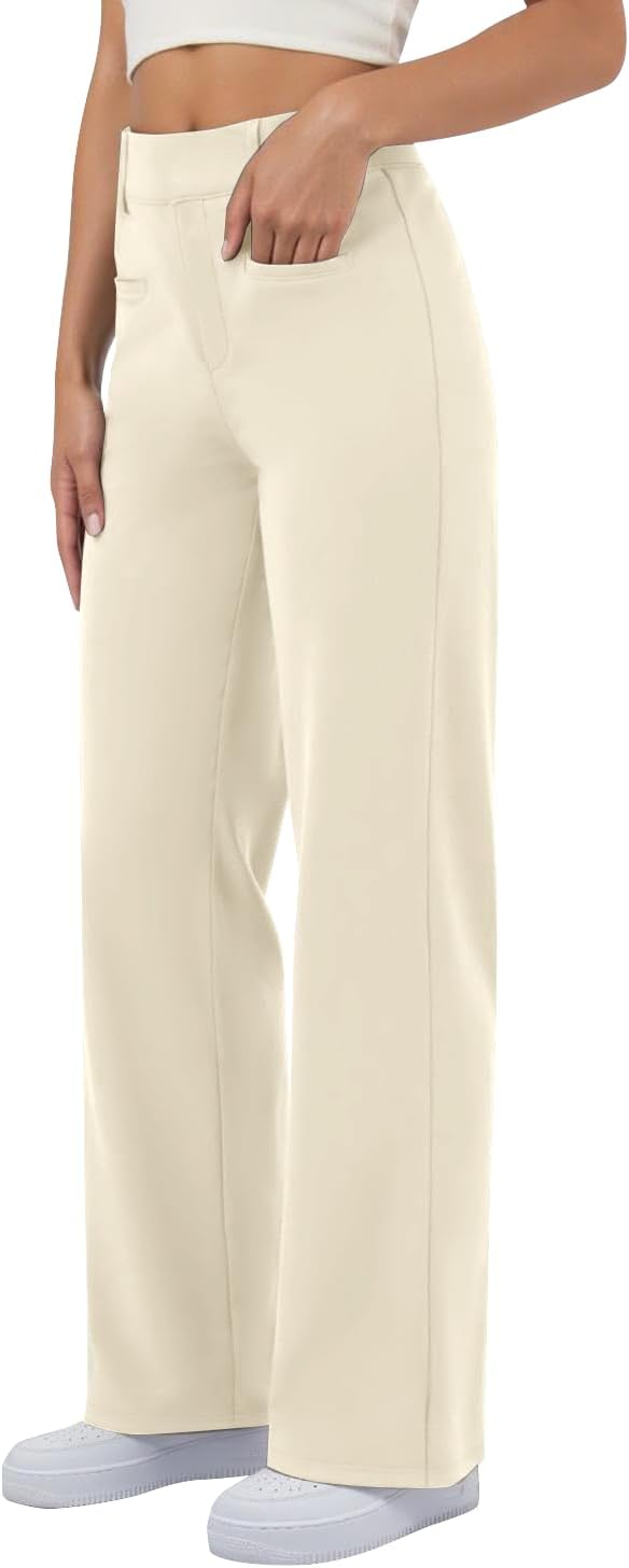 Wide Leg Dress Pants Womens High Waisted Work Pants Business Casual Outfits Office Slacks Trousers with Pockets - Image 2