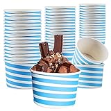TYPTOP Ice Cream Bar and snack cups - Disposable Ice Cream Cups perfect for parties, 5.5 oz Premium Quality Frozen Yogurt Cups, Paper Desert Cups, Pack of 50