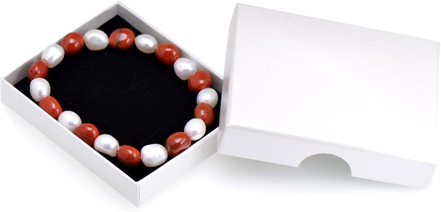 Joseph Brothers 8-9 MM Red Jasper Beads Mixed Cultured Baroque Pearls Stretch Bracelet 7 Inch - Image 6