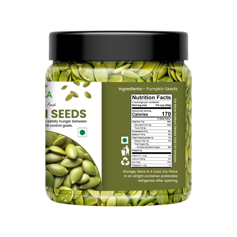 Image of NUTRIZAIKA Premium Pumpkin Seeds 100G | Raw & Natural Kaddu Beej | High Protein Healthy Seeds for Eating | Rich in Fiber, Zinc & Magnesium | Superfood for Weight Loss, Immunity & Fitness