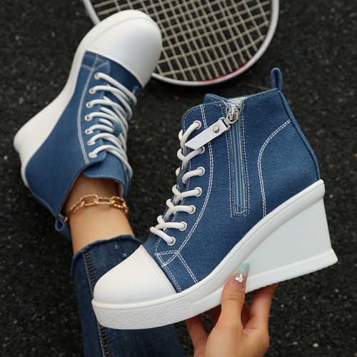 Chaussures décontractées pour femmes faciles à enfiler taille 37 bleu clair