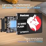 Bestoss 512GB SATA SSD for Pc or Laptop, 2.5" SATA SSD, SATA III 6Gb/s, Internal Solid State Drive, Up to 550MB/s, Computer Storage Upgrade for Office, Students, Home Entertainment