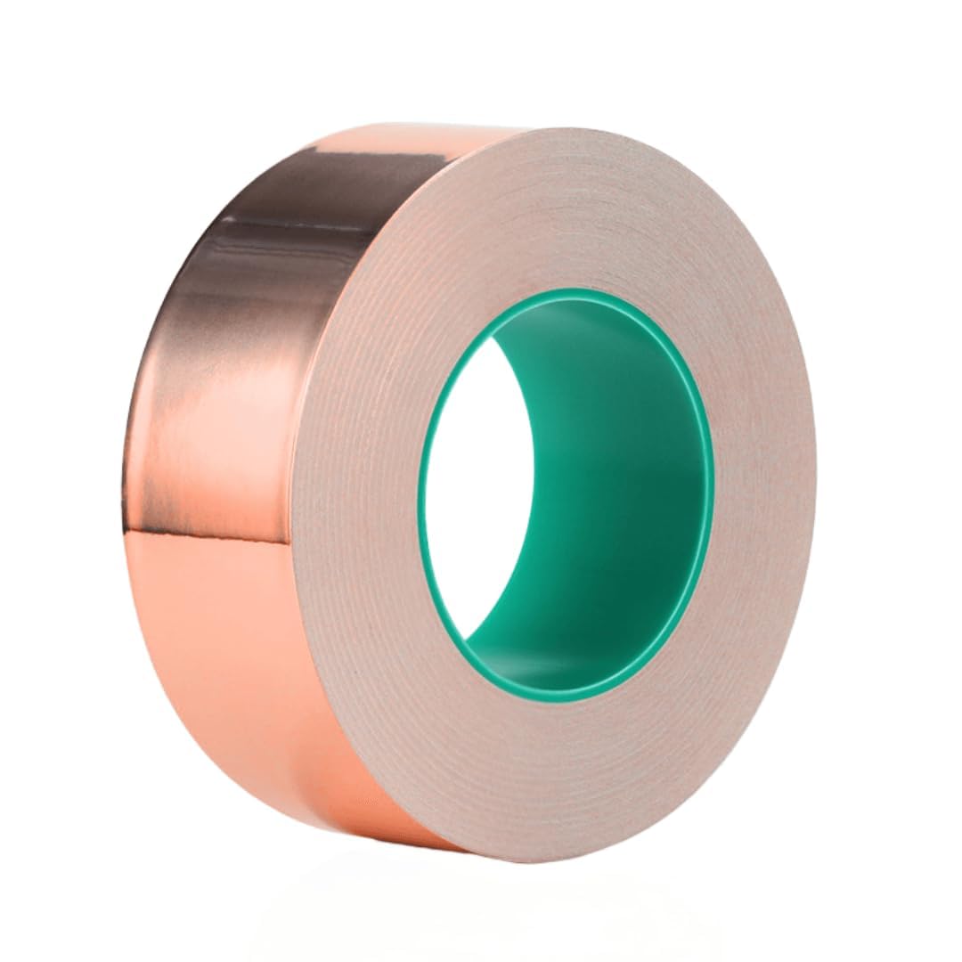 Double Side Conductive Copper-Foil Conducting Electricity Tape, Copper Foil Tape, Signal Shielding, Enhanced Conductivity Copper Tape (15m Length, 0.15mm Thickness, 45mm Width)