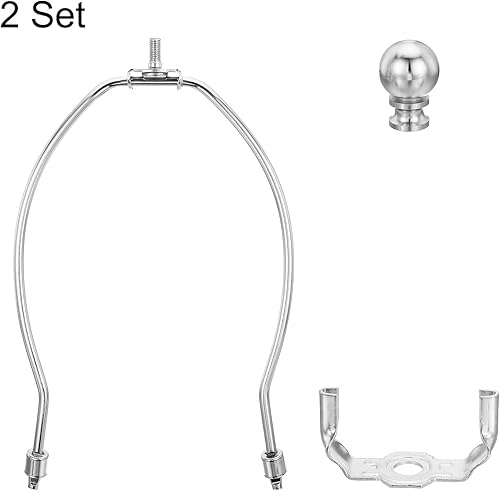 Miniatura 17 de PATIKIL Kit de arpa de lámpara de 6 pulgadas con remate, 2 juegos de soportes de pantalla de lámpara desmontable, accesorios de iluminación